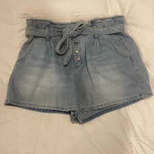Women's Denim Paperbag Waist Shorts